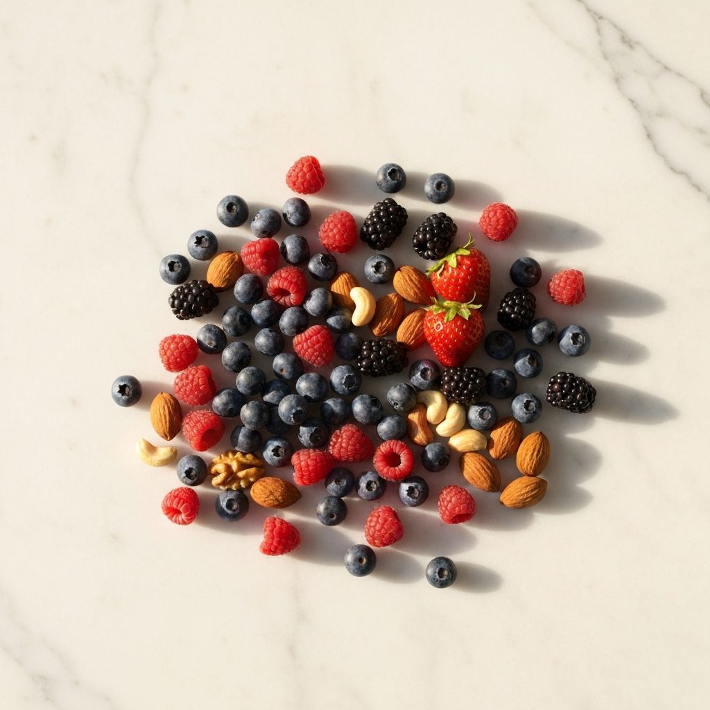 Nährstoffreiche Beeren und Nüsse für Kontakt-Sektion